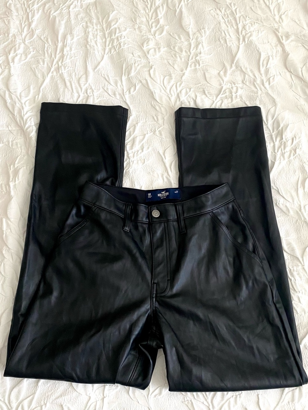 Hollister Black Faux Leather High-Rise Pants
